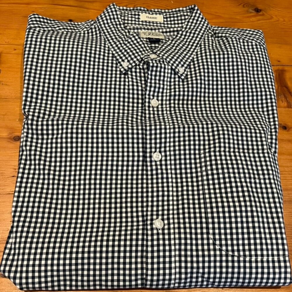 J.Crew Dress Shirt Blue Check  - Large